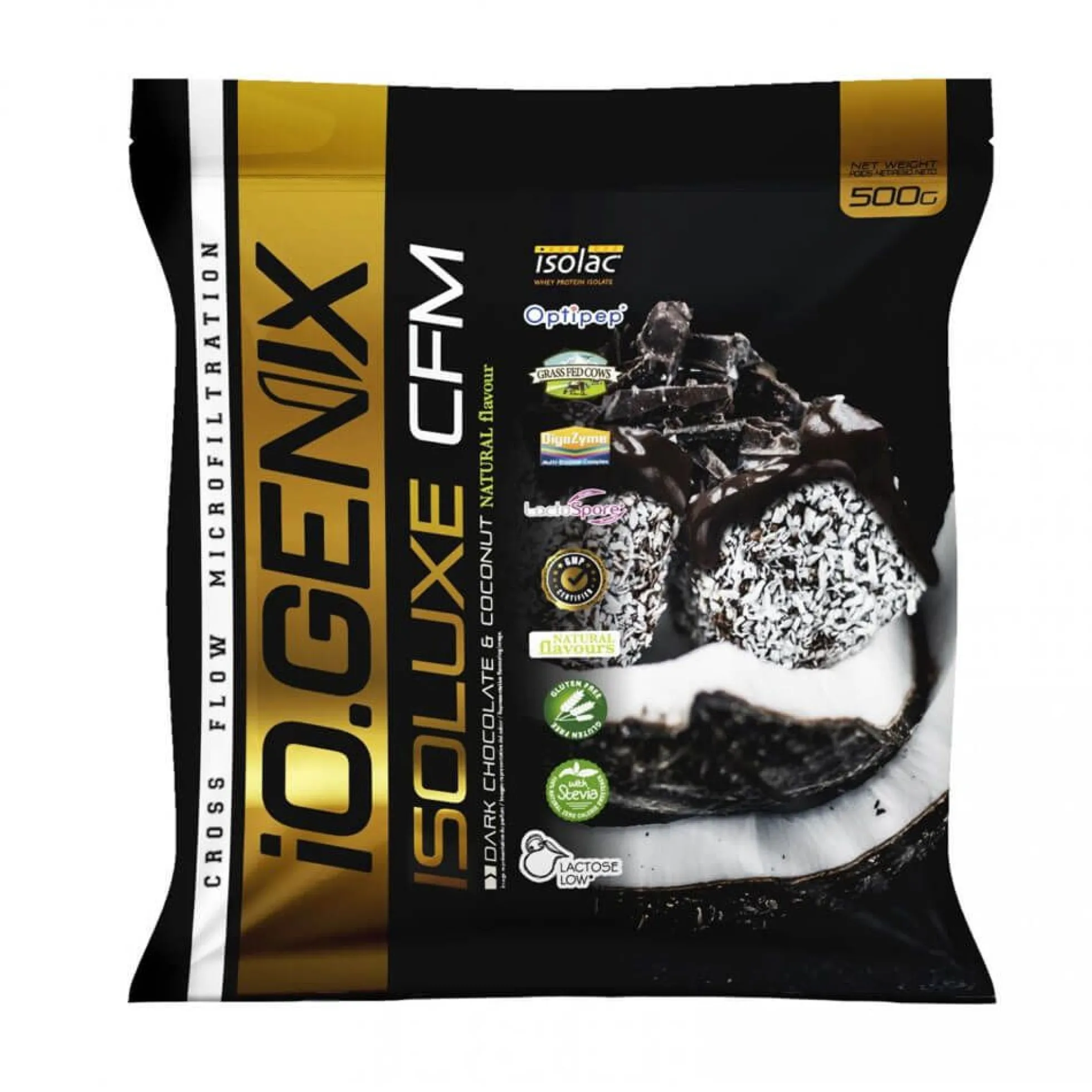 Isoluxe Cfm - 500g - Chocolate Negro Con Coco - Proteína De Aislado De Suero Isolate - Io.genix
