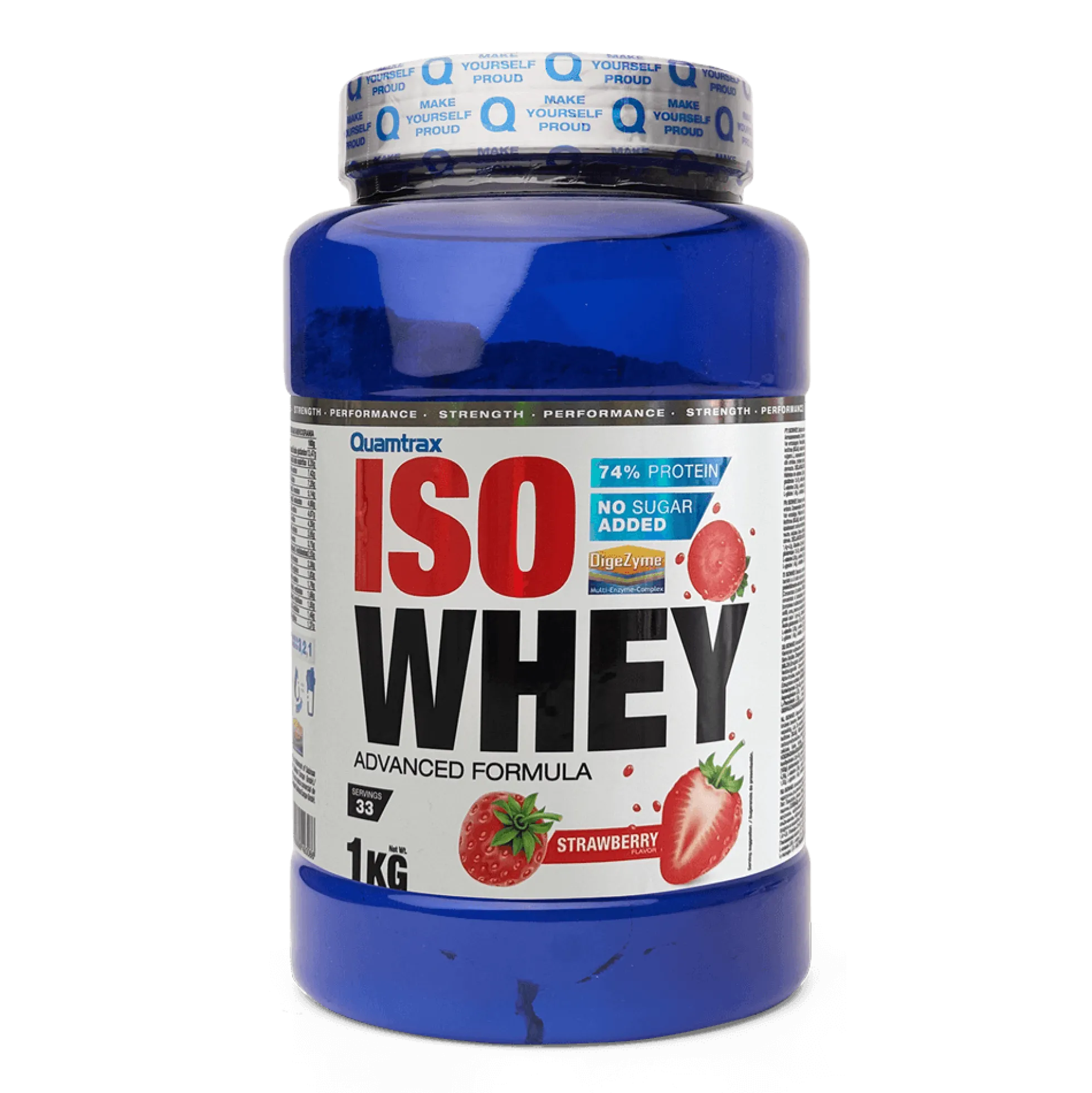 Isowhey - 1kg - Fresa - Proteína De Aislado De Suero Isolate - Quamtrax