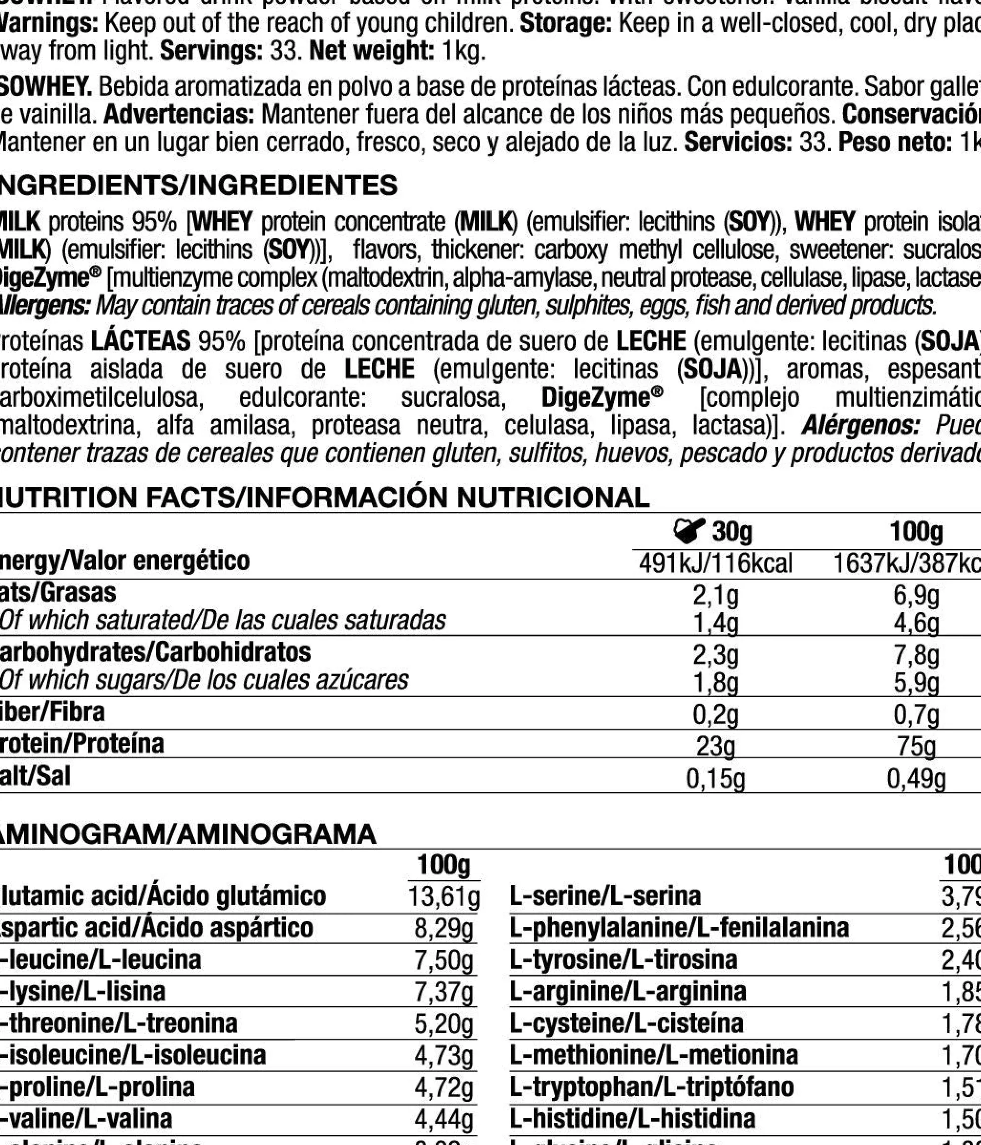 Isowhey - 1kg - Vainilla Con Galletas - Proteína De Aislado De Suero Isolate - Quamtrax