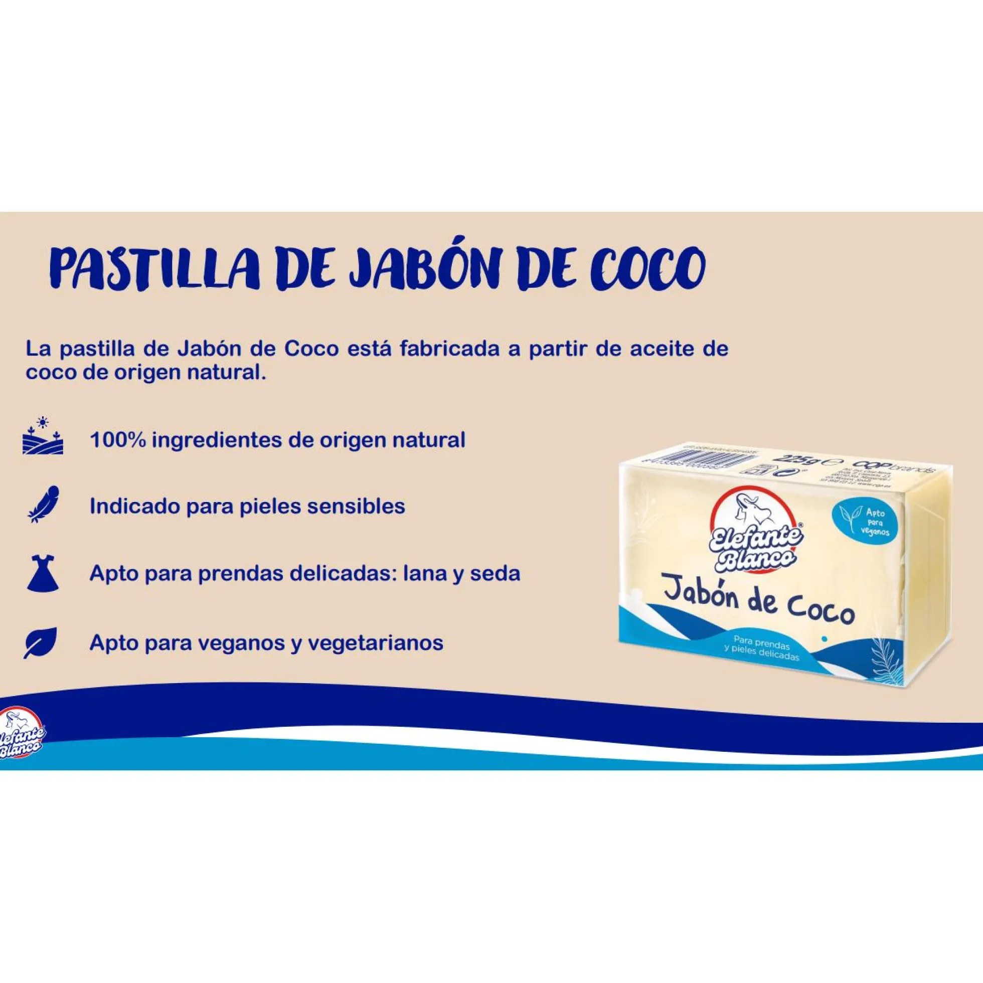 Jabón Coco Elefante Blanco Mimidu 225 g
