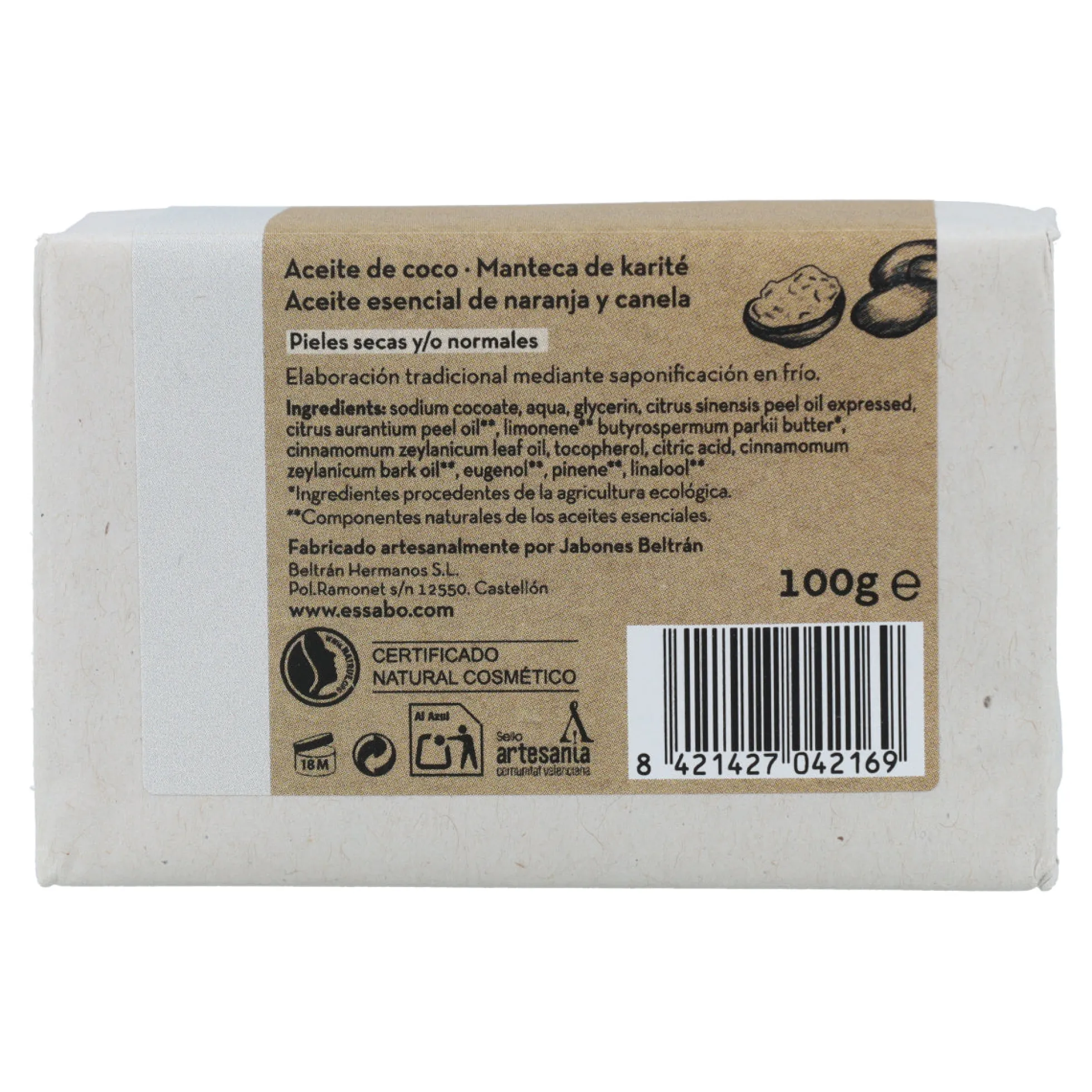 Jabón de Karité Artesanal 100g Essabó
