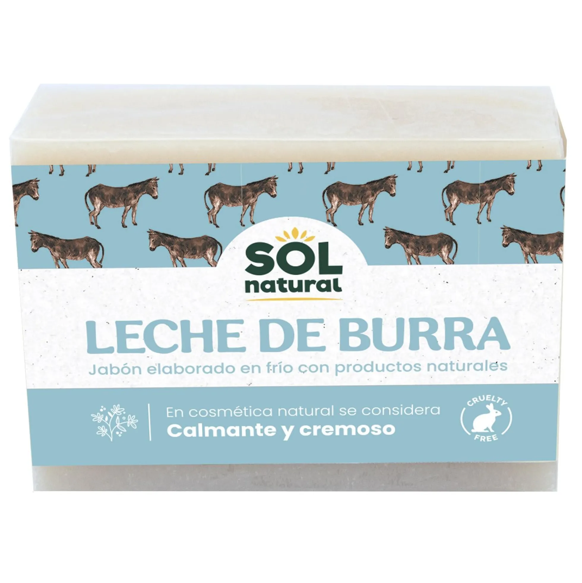 Jabón de leche de burra Sol natural 100g