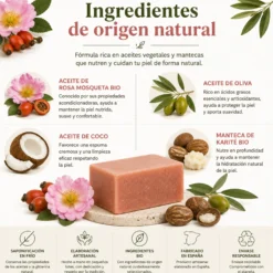 Jabón de Rosa Mosqueta 100 g | Limpieza Suave para Rostro y Cuerpo