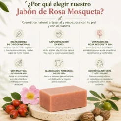 Jabón de Rosa Mosqueta 100 g | Limpieza Suave para Rostro y Cuerpo