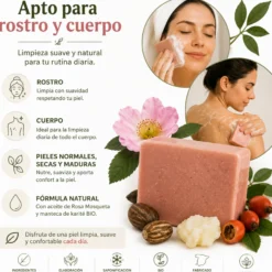 Jabón de Rosa Mosqueta 100 g | Limpieza Suave para Rostro y Cuerpo
