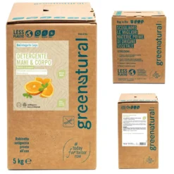 Jabón liquido de manos y cuerpo menta & naranja Greenatural 5 kg