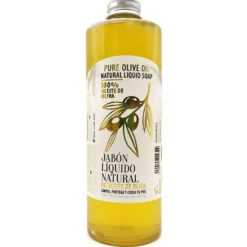 Jabón Líquido Natural De 100% Aceite De Oliva 500ml. Para Todo Tipo De Piel, Sensible, Seca. Sin Detergentes Ni Perfumes