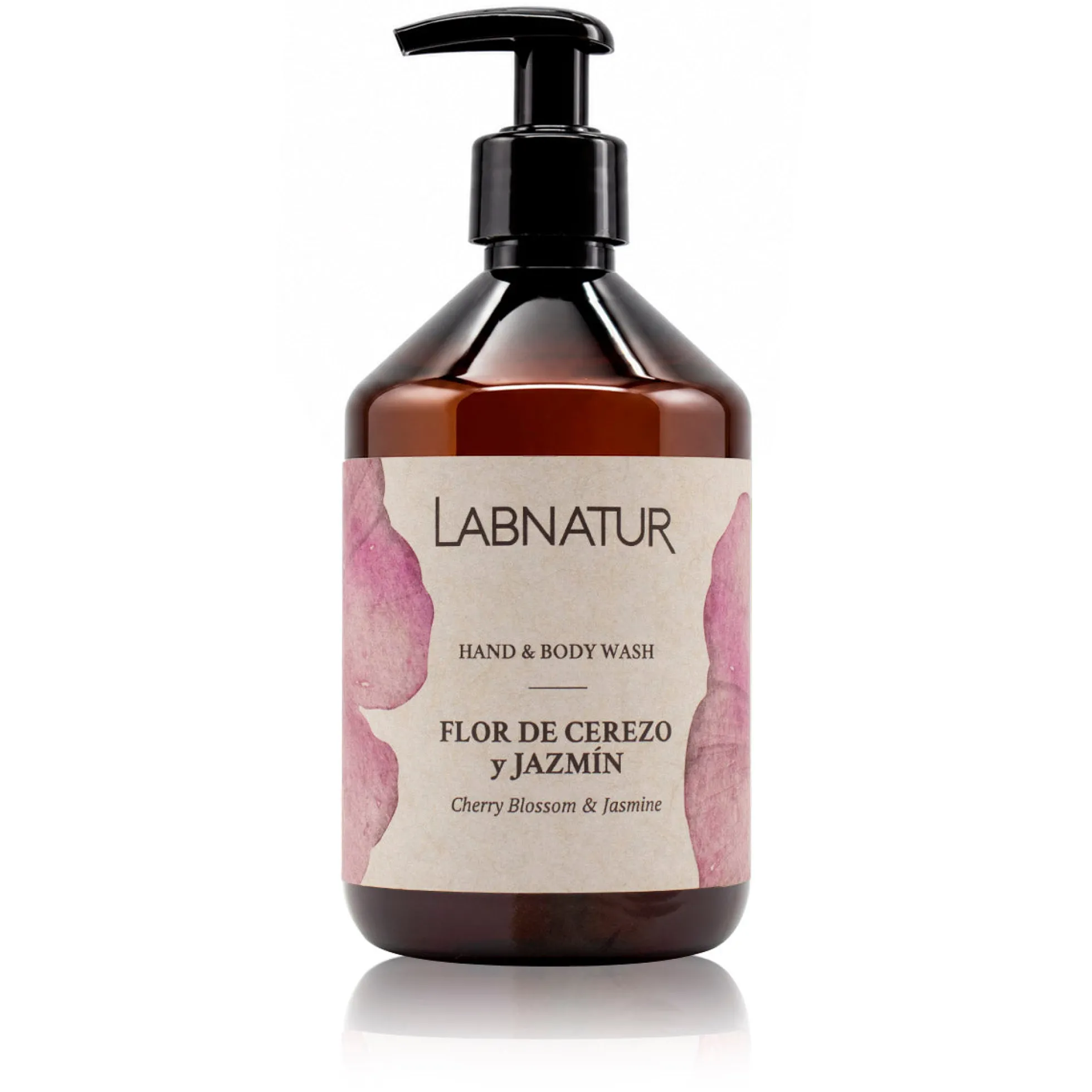 Jabón Manos y Cuerpo Flor de Cerezo y Jazmín Labnatur 500 ml | Aroma Floral y Dulce | Limpieza Suave | Vegano