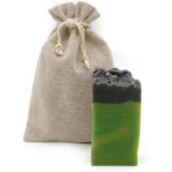 Jabón Natural Aguacate 90g En Bolsa Regalo De Yute - Hidrata Pieles Muy Secas Y Escamosas - Regenera La Piel Envejecida