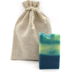 Jabón Natural Algas Marinas 90g En Bolsa Regalo De Yute. Exfoliante, Reafirmante Y Anticelulítico - Piernas Cansadas