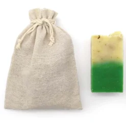 Jabón Natural Aloe Vera Y Rosa Mosqueta 90g En Bolsa Regalo De Yute - Piel Seca, Madura O Con Manchas - Hidratante