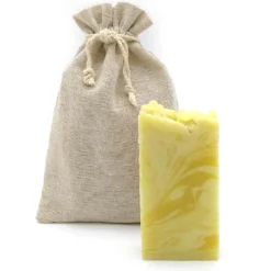 Jabón Natural Argán 90g En Bolsa Regalo De Yute - Regenera, Nutre Y Repara - Piel Mixta, Seca, Deshidratada Y Sensible