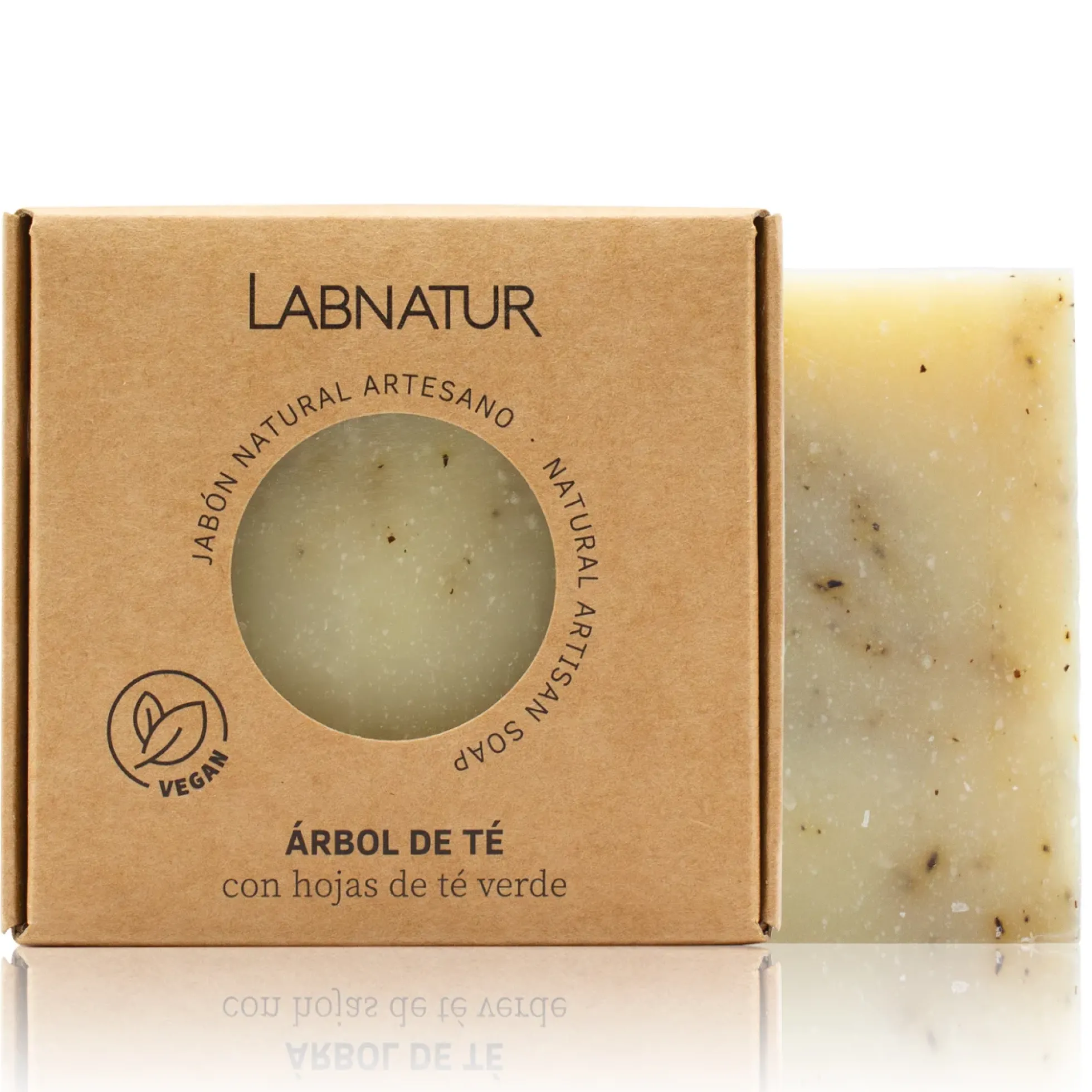 Jabón Natural Artesano de Árbol de Té Labnatur 100 g | Purifica y Regula el Sebo | Piel Mixta o Grasa | Vegano