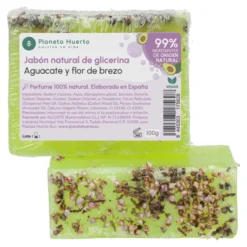 Jabón natural de glicerina aguacate y flor de brezo Planeta Huerto 100 g