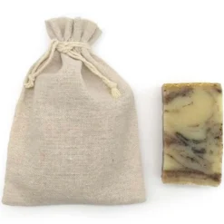 Jabón Natural Miel Y Propóleo 90g En Bolsa Regalo De Yute - Previene Sequedad En La Piel - Reduce Acné - Higiene Íntima