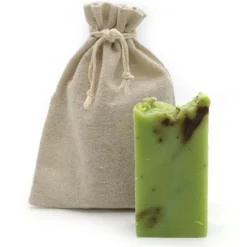Jabón Natural Árbol Té 90g En Bolsa Regalo De Yute - Piel Mixta Y Grasa - Para Higiene Íntima. Evita Aparición De Hongos