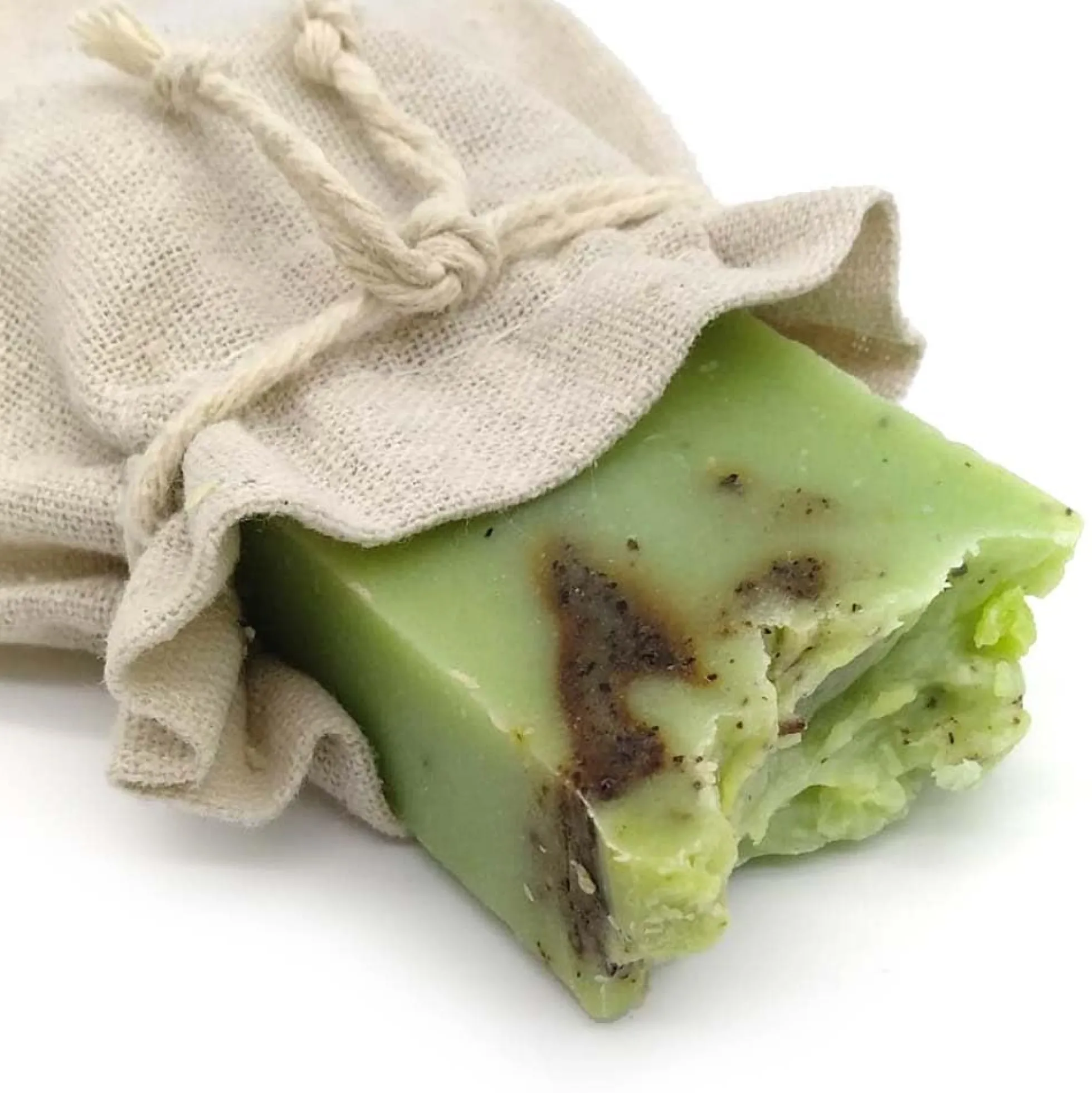 Jabón Natural Árbol Té 90g En Bolsa Regalo De Yute - Piel Mixta Y Grasa - Para Higiene Íntima. Evita Aparición De Hongos