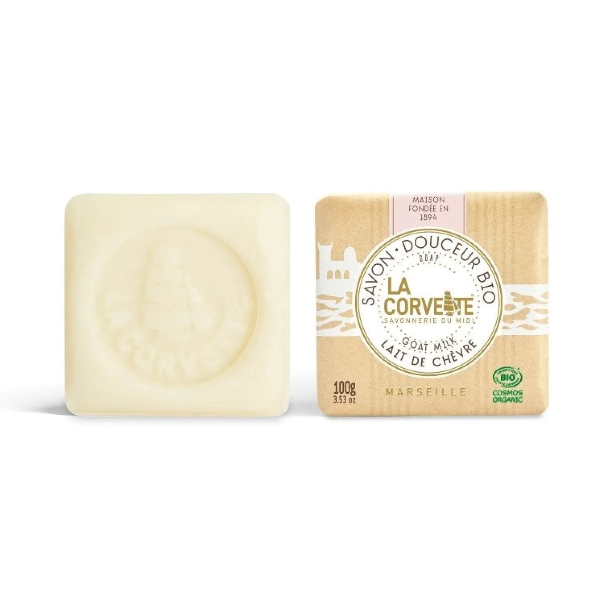 Jabón pastilla leche de cabra La Corvette 250 ml