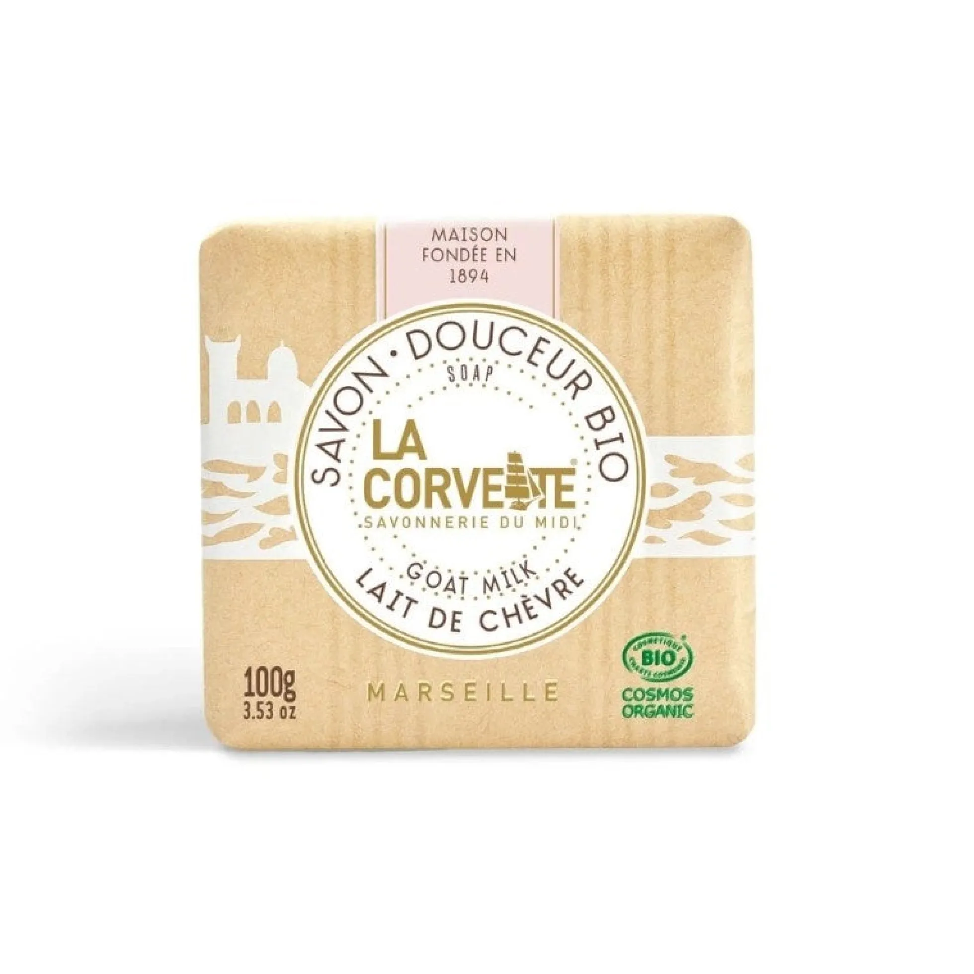 Jabón pastilla leche de cabra La Corvette 250 ml