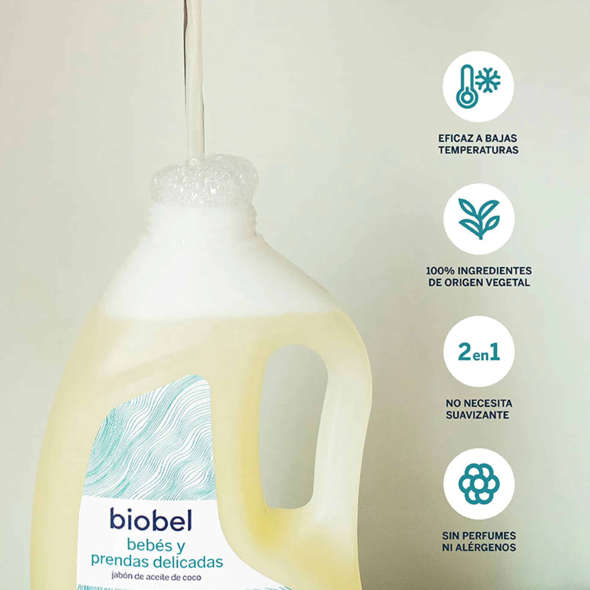 Jabón ropa de bebés y pieles sensibles Biobel 5 L
