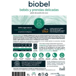 Jabón ropa de bebés y pieles sensibles Biobel 5 L