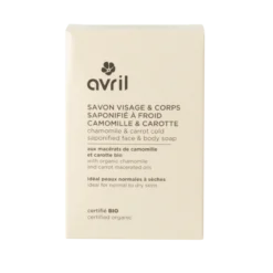 Jabón saponificado en frío Manzanilla y Zanahoria, Avril, 100 ml