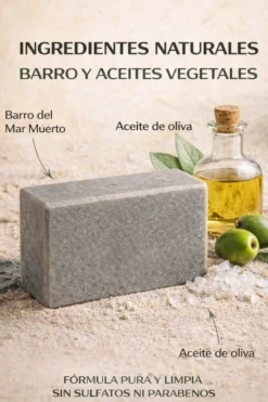 Jabón Sólido Natural de Barros del Mar Muerto 100 g | Limpieza Purificante para Piel Grasa y Mixta | M&On Naturals