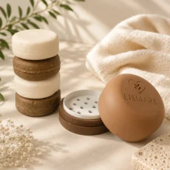 Jabonera para champú sólido con tapa de rosca y drenaje – viaje y gimnasio – Lismare