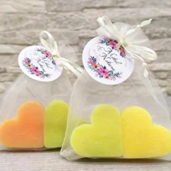 25 Jabones Aromáticos Con Forma De Corazón - Detalle Para Invitados De Eventos - Jabón Glicerina Con Aroma A Té Verde