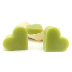 12 Jabones Aromáticos Con Forma De Corazón - Detalle Para Invitados De Eventos. Jabón Glicerina Aroma Té Verde