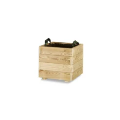 Jardinera Cuadrada De Madera Tratada 40x40x40 Cm Pun Hortalia