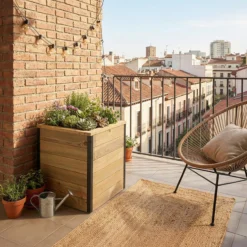Jardinera De Madera Con Autorriego 50x50x60 Cm Nidum Hortalia