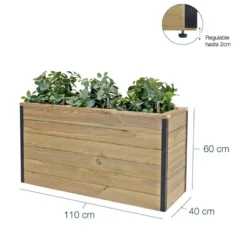 Jardinera De Madera Con Autorriego 110x40x60 Cm Nidum Hortalia