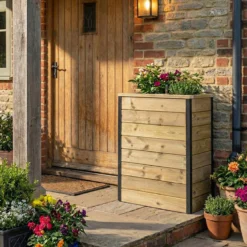 Jardinera De Madera Con Autorriego 60x34x80 Cm Nidum Hortalia