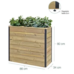 Jardinera De Madera Con Autorriego 86x34x80 Cm Nidum Hortalia
