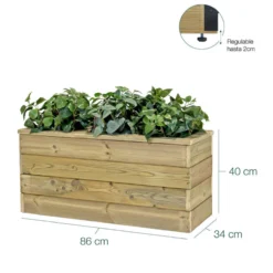 Jardinera De Madera Con Autorriego 86x34x40 Cm Nidum Basic Hortalia