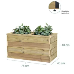 Jardinera De Madera Con Autorriego 75x40x40 Cm Nidum Basic Hortalia