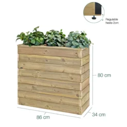 Jardinera De Madera Con Autorriego 86x34x80 Cm Nidum Basic Hortalia