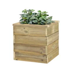 Jardinera De Madera Con Autorriego 40x40x40 Cm Nidum Basic Hortalia