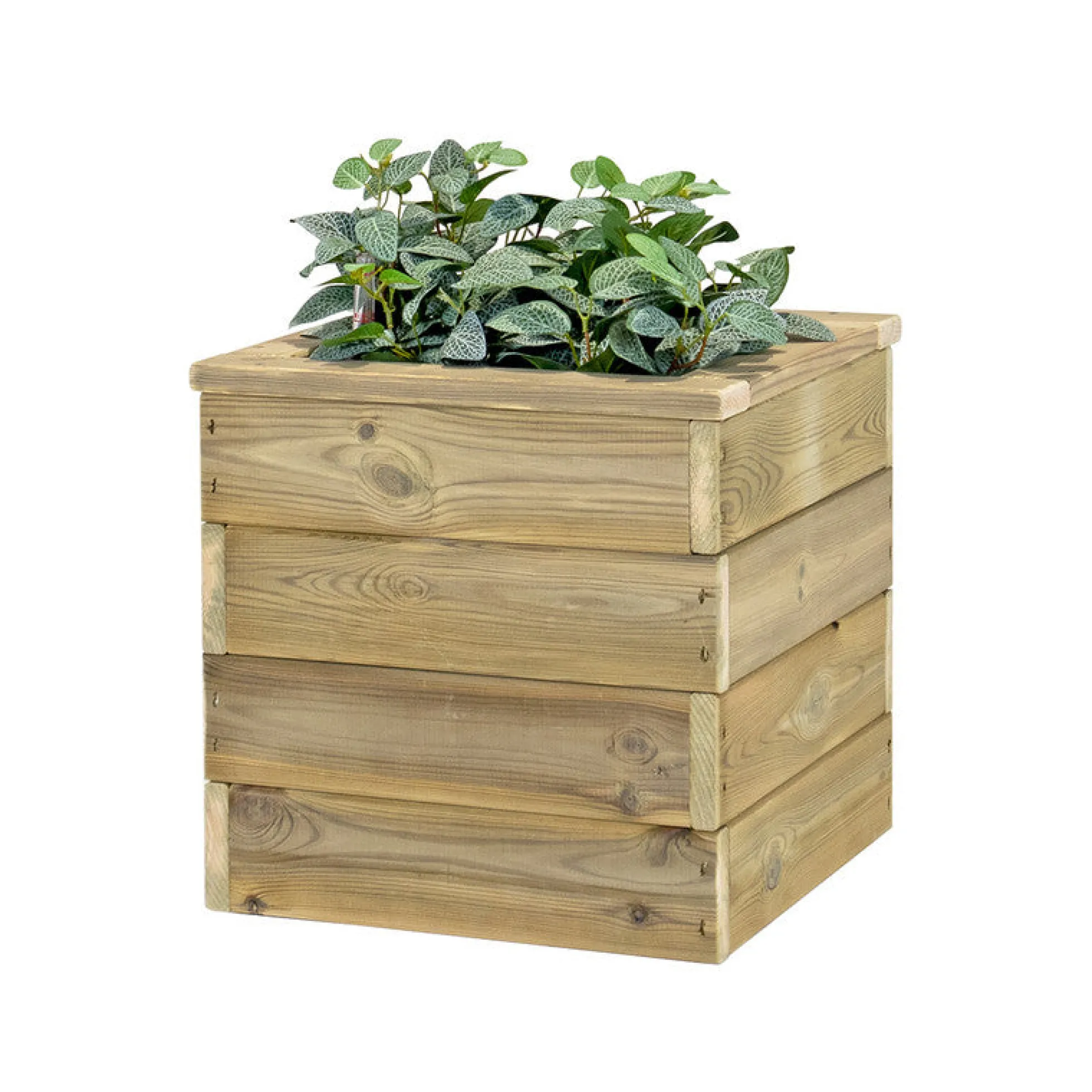 Jardinera De Madera Con Autorriego 40x40x40 Cm Nidum Basic Hortalia