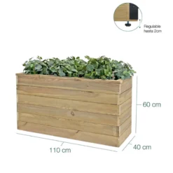 Jardinera De Madera Con Autorriego 110x40x60 Cm Nidum Basic Hortalia