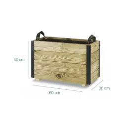 Jardinera De Madera Con Refuerzo De Aluminio 60x30x40 Cm Ghio Al Hortalia