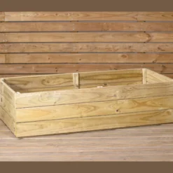 Jardinera De Madera Eko De Pino Tratada Vidahuerto 100x50x30 Cm.