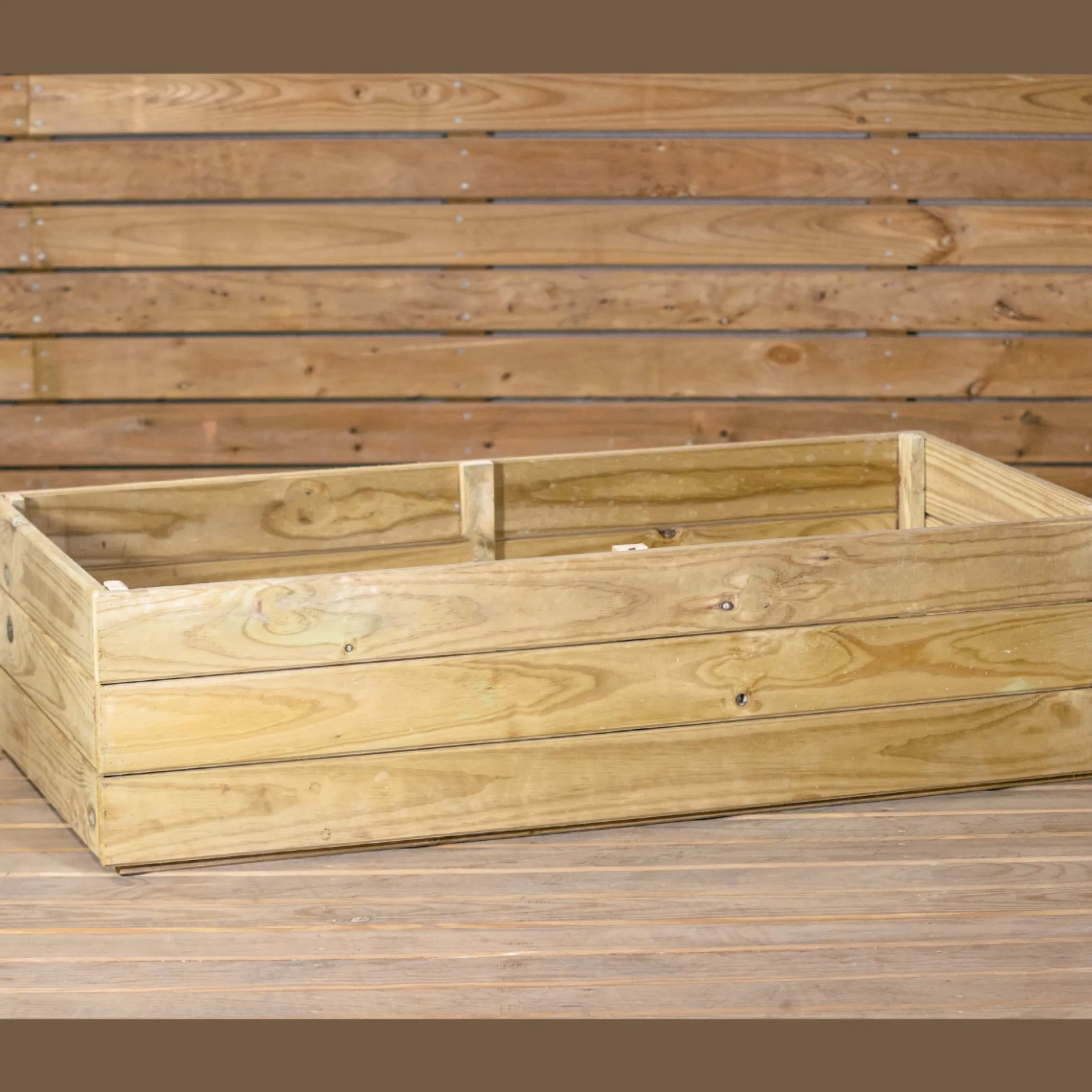 Jardinera De Madera Eko De Pino Tratada Vidahuerto 100x50x30 Cm.