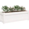 Jardinera De Madera Maciza De Pino Blanca 90x31x31 Cm