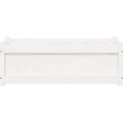 Jardinera De Madera Maciza De Pino Blanca 90x31x31 Cm