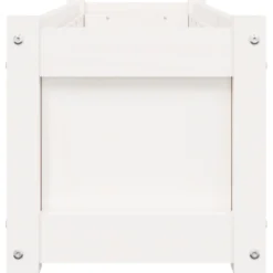 Jardinera De Madera Maciza De Pino Blanca 90x31x31 Cm