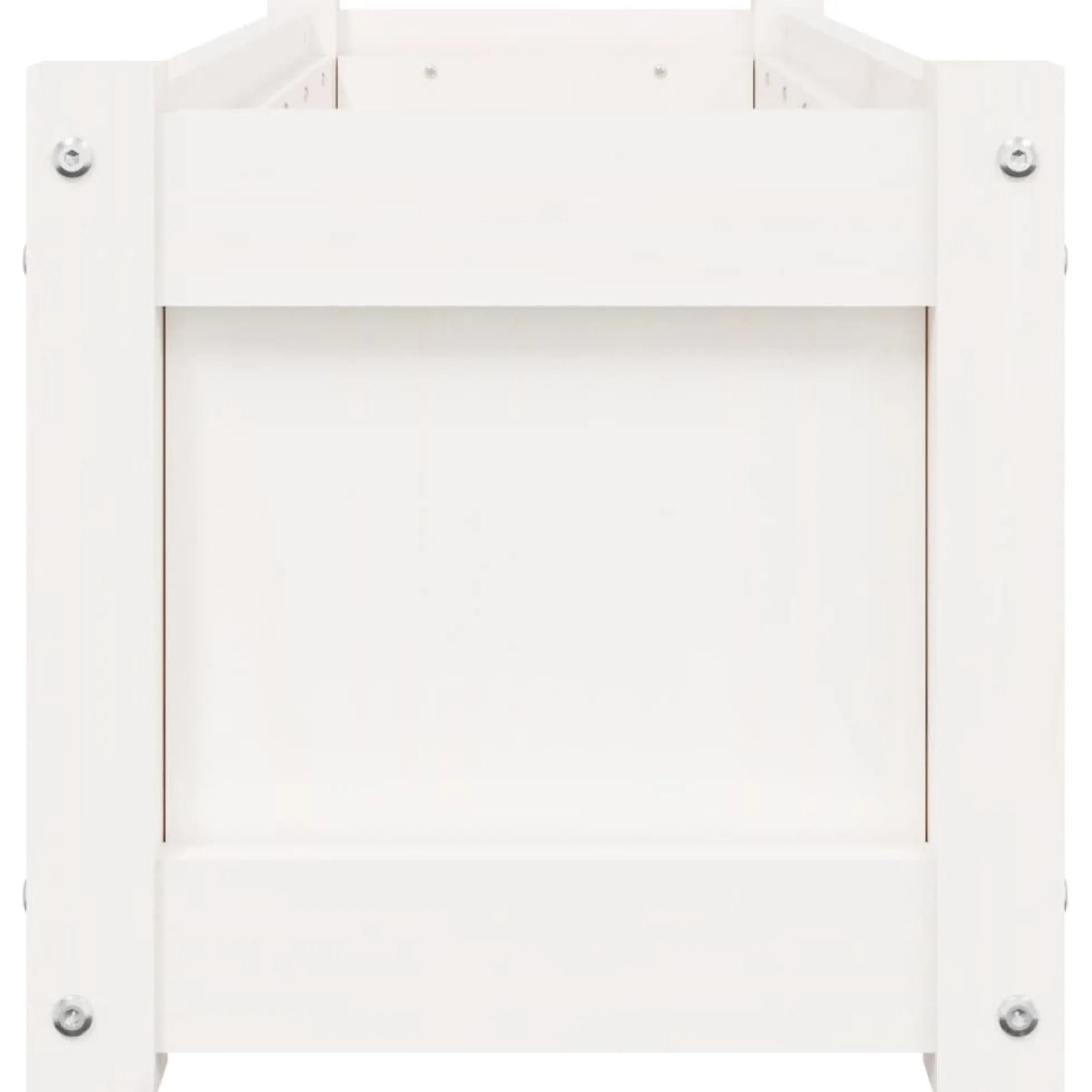 Jardinera De Madera Maciza De Pino Blanca 90x31x31 Cm