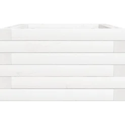 Jardinera De Madera Maciza De Pino Blanca 70x40x23 Cm