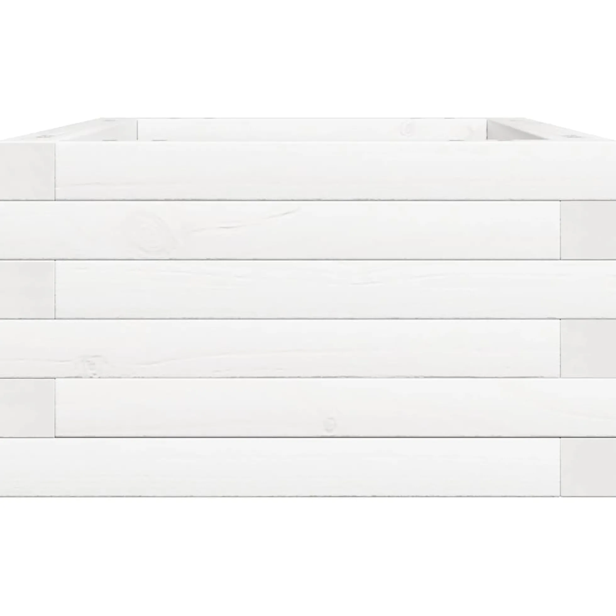 Jardinera De Madera Maciza De Pino Blanca 70x40x23 Cm